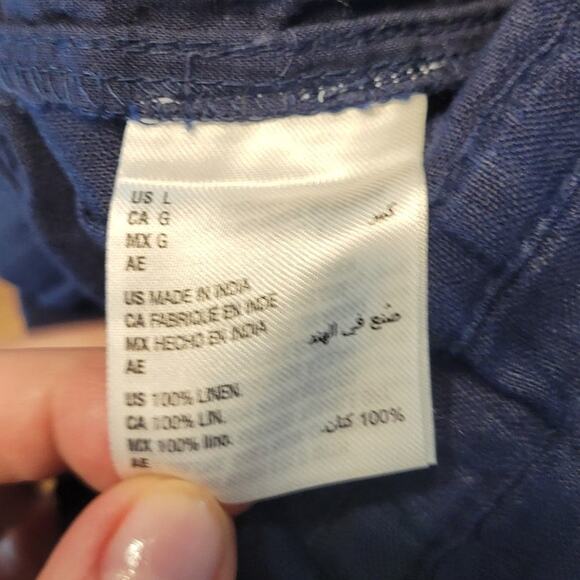 Charter Club Women’s 100% Linen Wide Leg Pants Blue Pull-On Sz L NWOT - Picture 9 of 9